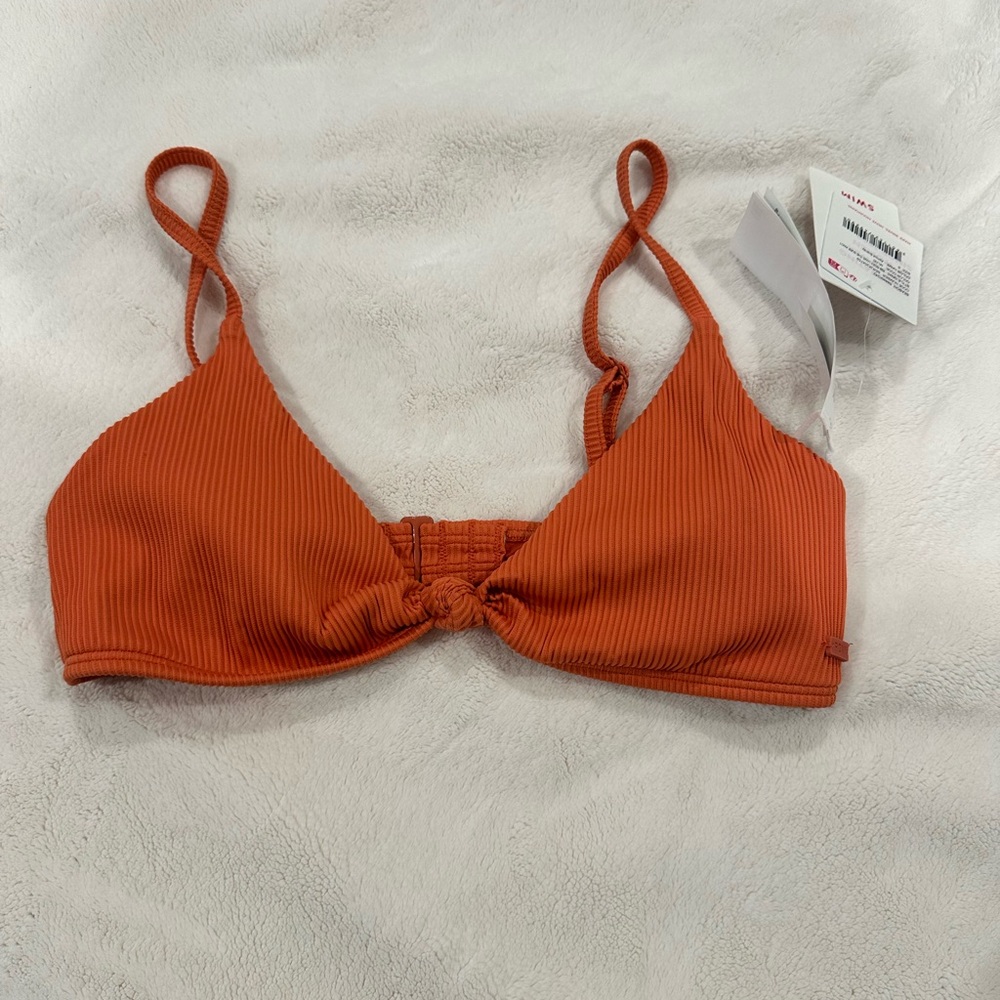 Roxy Coral/Burnt Orange Ribbed Bikini Top